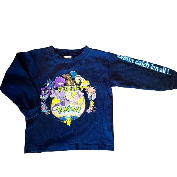 Vintage Nintendo Pokemon Mewtwo Monterey Canyon Long Sleeve Promo Tee Youth 5/6 - Picture 1 of 7